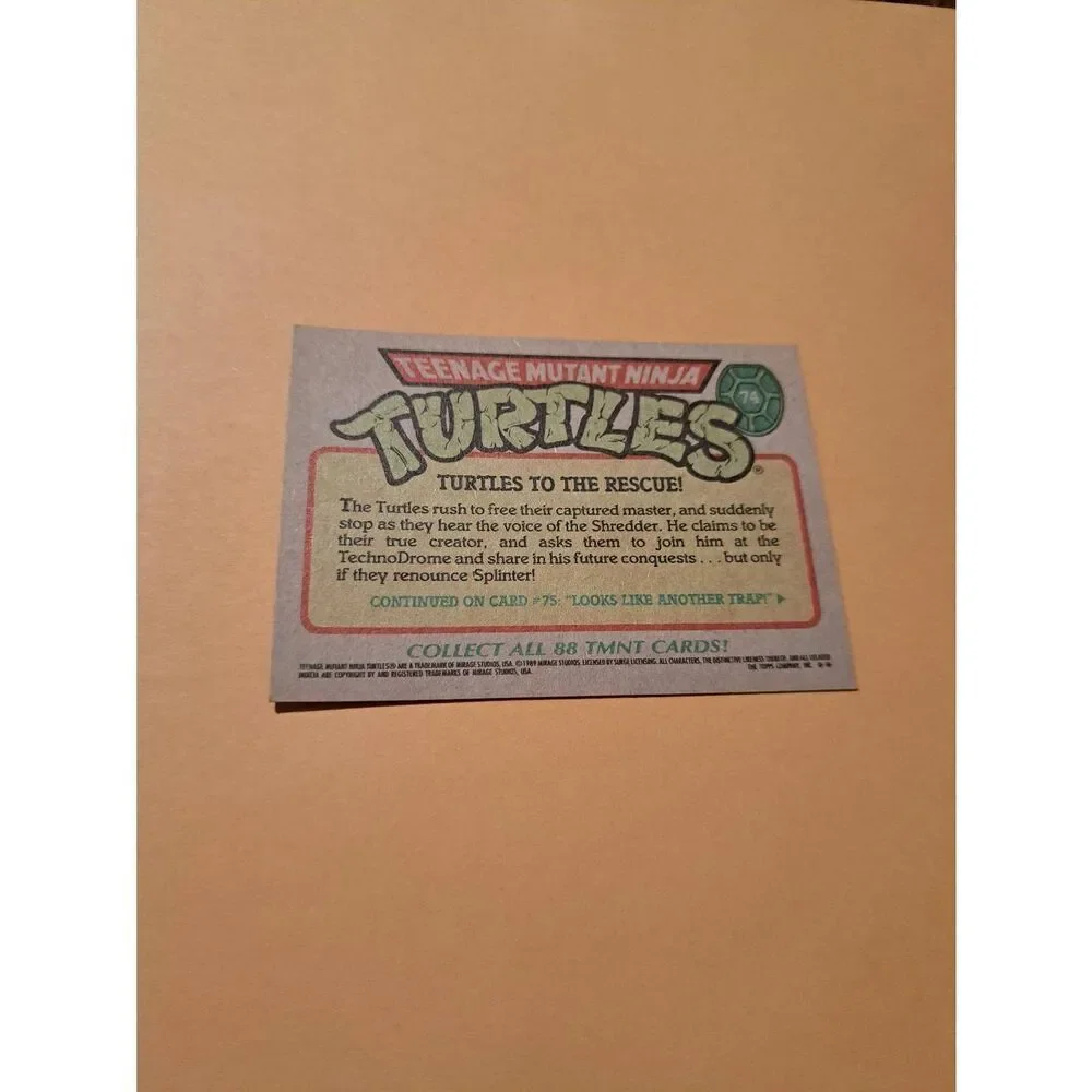 1989 Topps TMNT Trading Card 74 Teenage Mutant Ninja Turtles